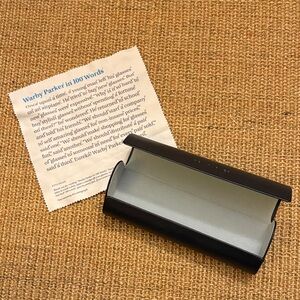 Warby Parker Navy Blue Eyewear Case w/ microfiber cloth 6.5in